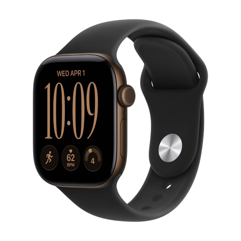 Apple Watch Series 12, 42 mm, Dark Bronze Aluminum Black Sport Band S/M